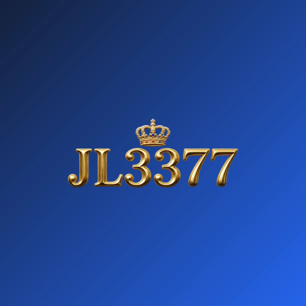 jl3377 luxury brand logo with a gold metallic crown above the letters, featuring a royal and elegant design on a transparent background, perfect for a website header